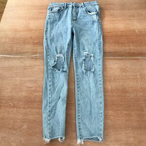 Monkey Ride Original Vintage Jean Women 13/31 Blue Mid Rise Distressed Destroyed